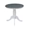 International Concepts Round 30 in Rd Top Ped Table, Dining Ht, White/Heather Gray, 30 W, 30 L, 29.1 in H, Wood K05-30RT - alternate 3